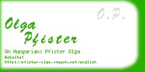 olga pfister business card